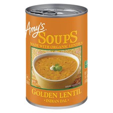 Amy's Organic Indian Golden Lentil Soup, Indian Dal Gluten Free 14.4oz (6 Pack)