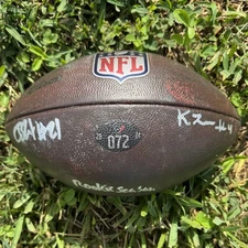 🏈Calen Bullock, Kamari Lassiter Signed🖊️GAME USED💪24-25 season Ball Inscribed