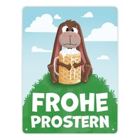 Frohe Prostern Betrunkener Osterhase Metallschild XL In 21X28 Cm FüR Ostern