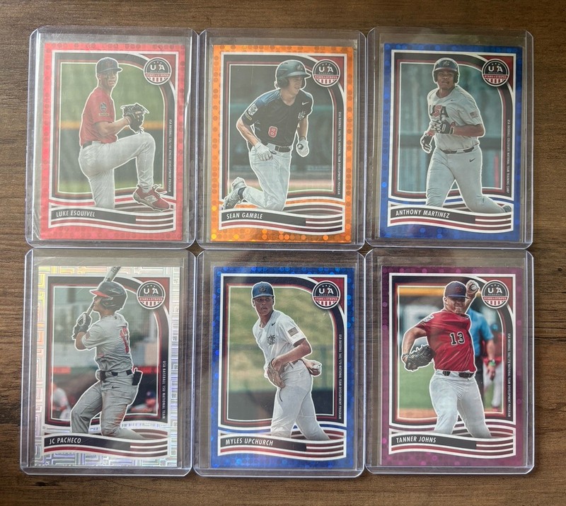 Panini USA Baseball Stars & Stripes Serial Numbered 6 Card Lot Pacheco Esquivel 