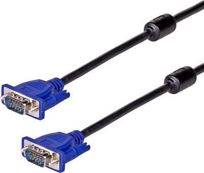 VGA auf VGA Kabel 120cm 15-polig Stecker auf Stecker für Monitor PC TV Projektor