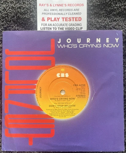 Journey - Don't Stop Believin' / Who's Crying Now 7'' CLEANED/TESTED NM VIDEO