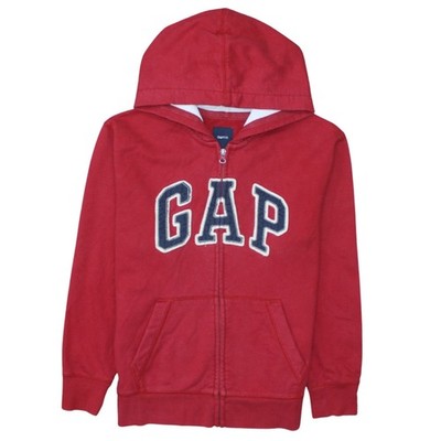 GAP Kinder Teens rot durchgehender Reißverschluss Logo Hoodie Größe 14 Plus Baumwollmischung