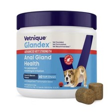 Glandex GSC60-44980 Peanut Butter Soft Chews for Dogs, 60