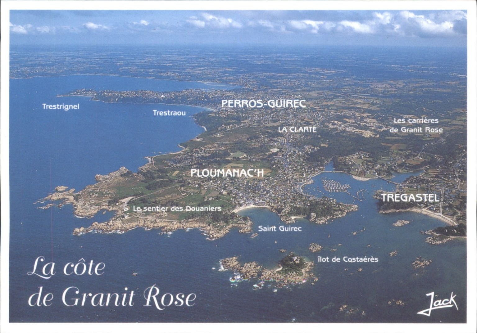 Pink Granite Coast Brittany France Aerial View Postcard Perros-Guirec