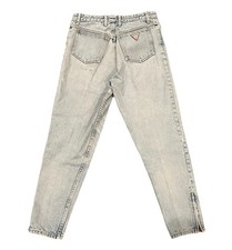 Vintage 80s Guess Georges Marciano High Rise Tapered Jeans Side Zip Triangle