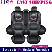 Leather Car Seat Cover Full set For Chevy Silverado GMC Sierra 1500 2500 -US