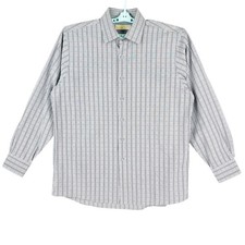 Michael Kors Men's Plaid Long Sleeve Button-Up Grey/Purple Shirt 16.5 34/35 NWOT