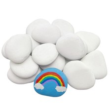 24 PCS White Painting Rocks, 2-3 Inch, Flat, Smooth, Kindness Rocks, DIY Arts