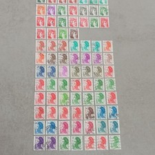 Timbres France Marianne Poste d’usage courant Lot oblitérés cachet main