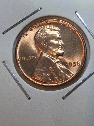 1958 WHEAT PENNY ERROR RIM LETTERS UNC