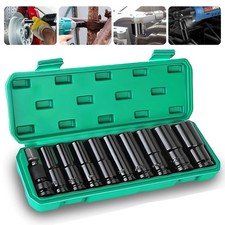 12 Deep Impact Socket Set Drive Long Reach Thin Wall Metric Sockets 10mm-24mm 12 Deep Impact Socket Set Drive Long Reach Thin Wall Metric Sockets 10mm-24mm