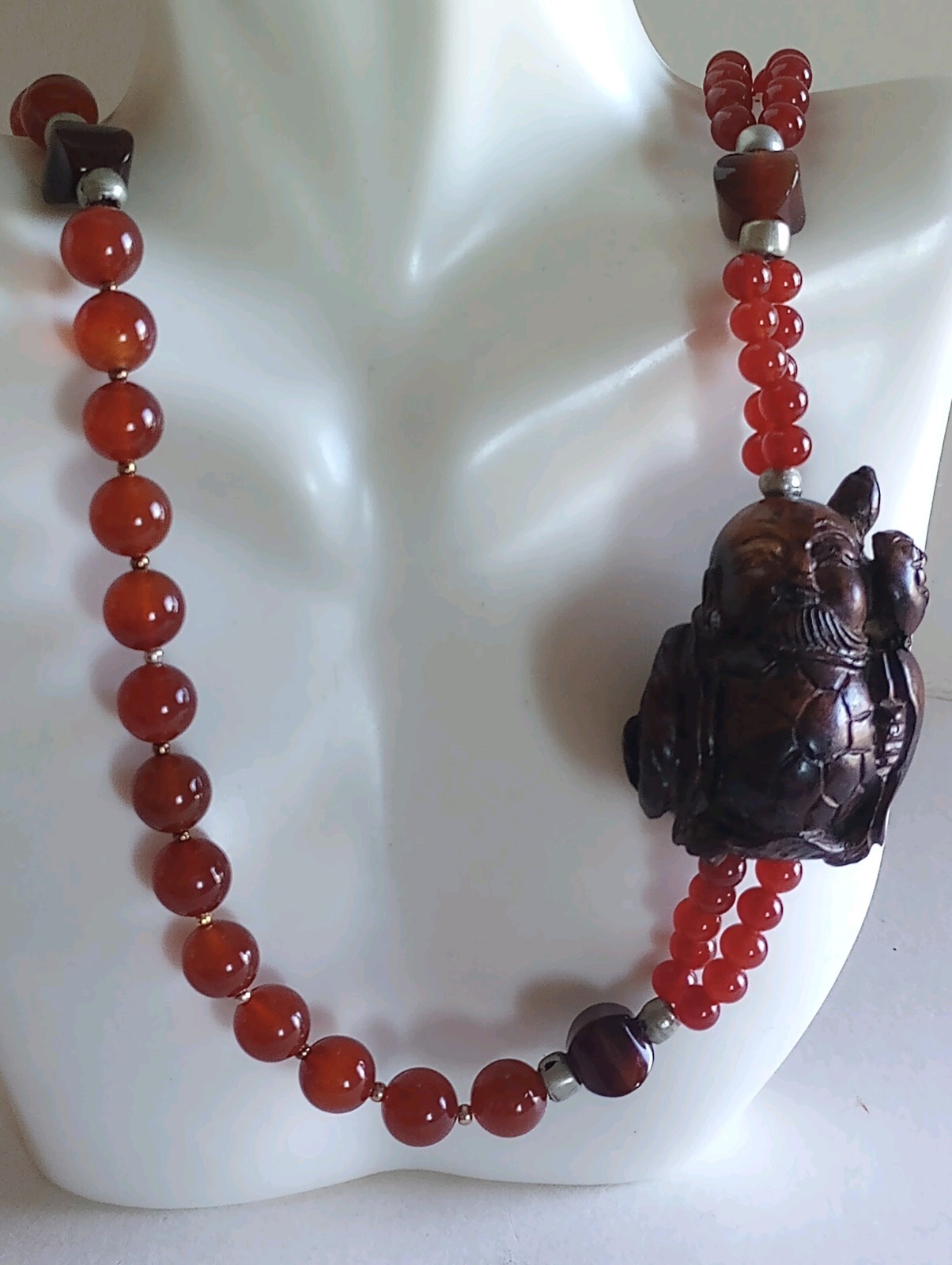 ESTATE SOLID SILVER NETSUKE TURTLE MAN BURLWOOD C… - image 1