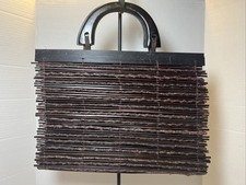 Vintage Hand Made Natural Wood Twig Stick Purse Handbag Wooden C Handles