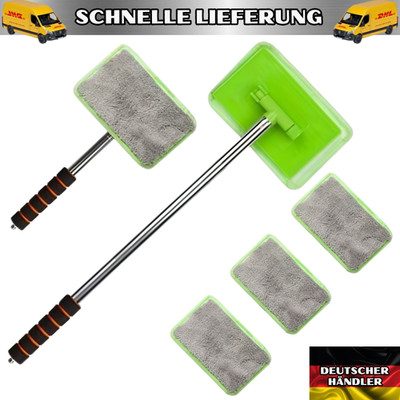 Teleskop Auto Scheiben Reiniger + 4Pads Auto Innenraum Frontscheibe Ausziehbar
