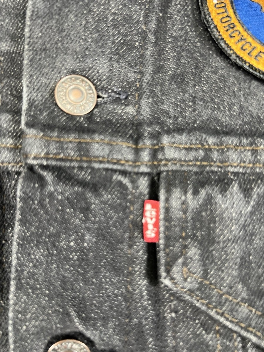 Vintage Levi's 70506-0259 Black Denim Trucker Jacket 40 USA Made