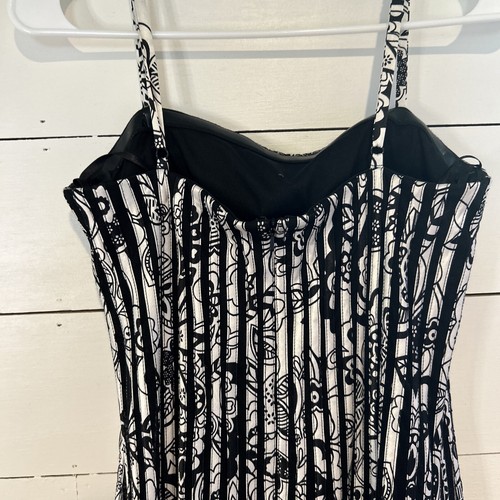 NWT Cartise Formal Vertical Stripe Black & White Dress Size 6 Retail $256 - Picture 9 of 13