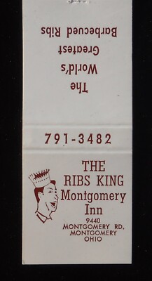 1970s The Ribs King Montgomery Inn World's Greatest Barbecued Ribs Montgomery OH