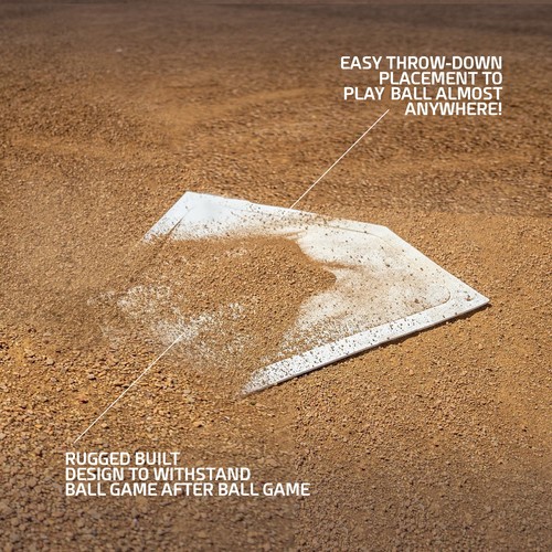 Throw Down Baseball Base Set, White Rubber, 3 lb - Picture 2 of 8