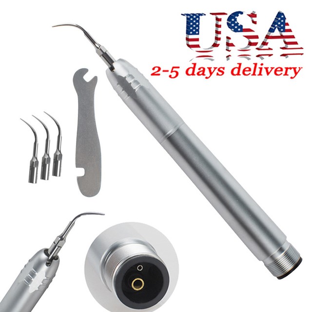 US Dental Ultrasonic Air Scaler Handpiece Hygienist Piezo 2 Hole 3Tips