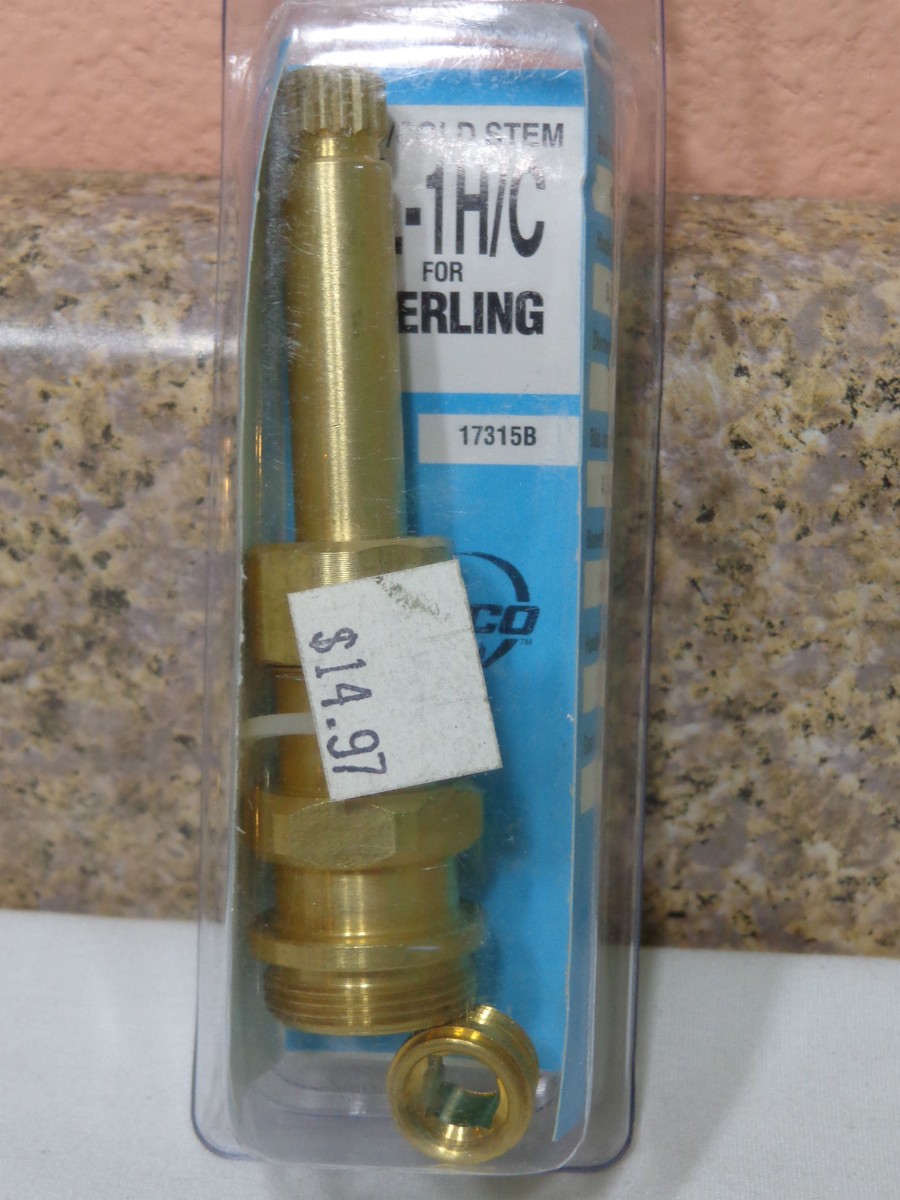 Danco 19468B Hot/Cold Stem For Sterling Faucets – Brass Construction, Includes Seat & Springs – Fix Leaks For Tub/Shower Series 031, 032, 033