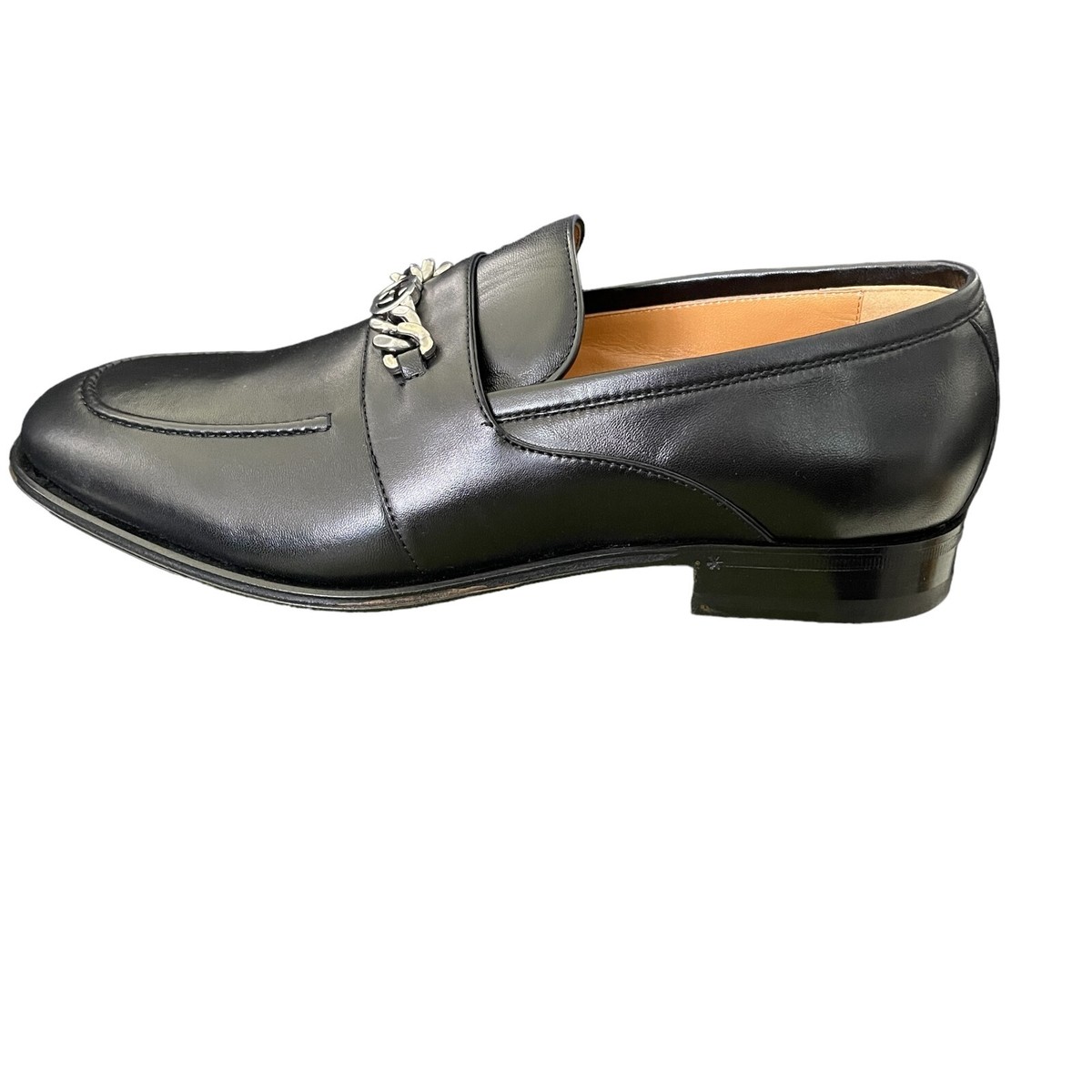 GUCCI Men's Chain Calf Black Leather Loafer, 739774, Gucci 7 GUCCI Men's Chain Calf Black Leather Loafer, 739774, Gucci 7