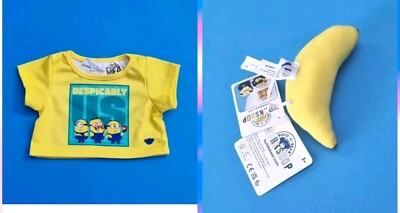 Build A Bear Minions Despicably US T-Shirt Bannana Wristie Dispicable ME 4 neu mit Etikett 