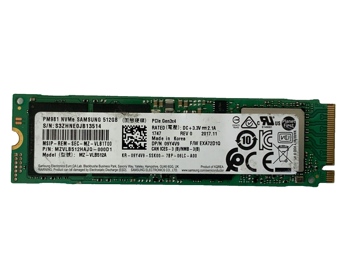 Samsung PM981 512GB PCIe NVMe SSD MZVLB512HAJQ 5704174115656 Samsung PM981 512GB PCIe NVMe SSD MZVLB512HAJQ 5704174115656