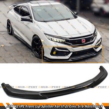 Jdm V2 1pc Front Bumper Lip Splitter For 2017-2021 Honda Civic Si Hatchback Fk7