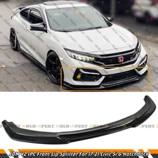 JDM V2 1PC FRONT BUMPER LIP SPLITTER FOR 2017-2021 HONDA CIVIC SI HATCHBACK FK7