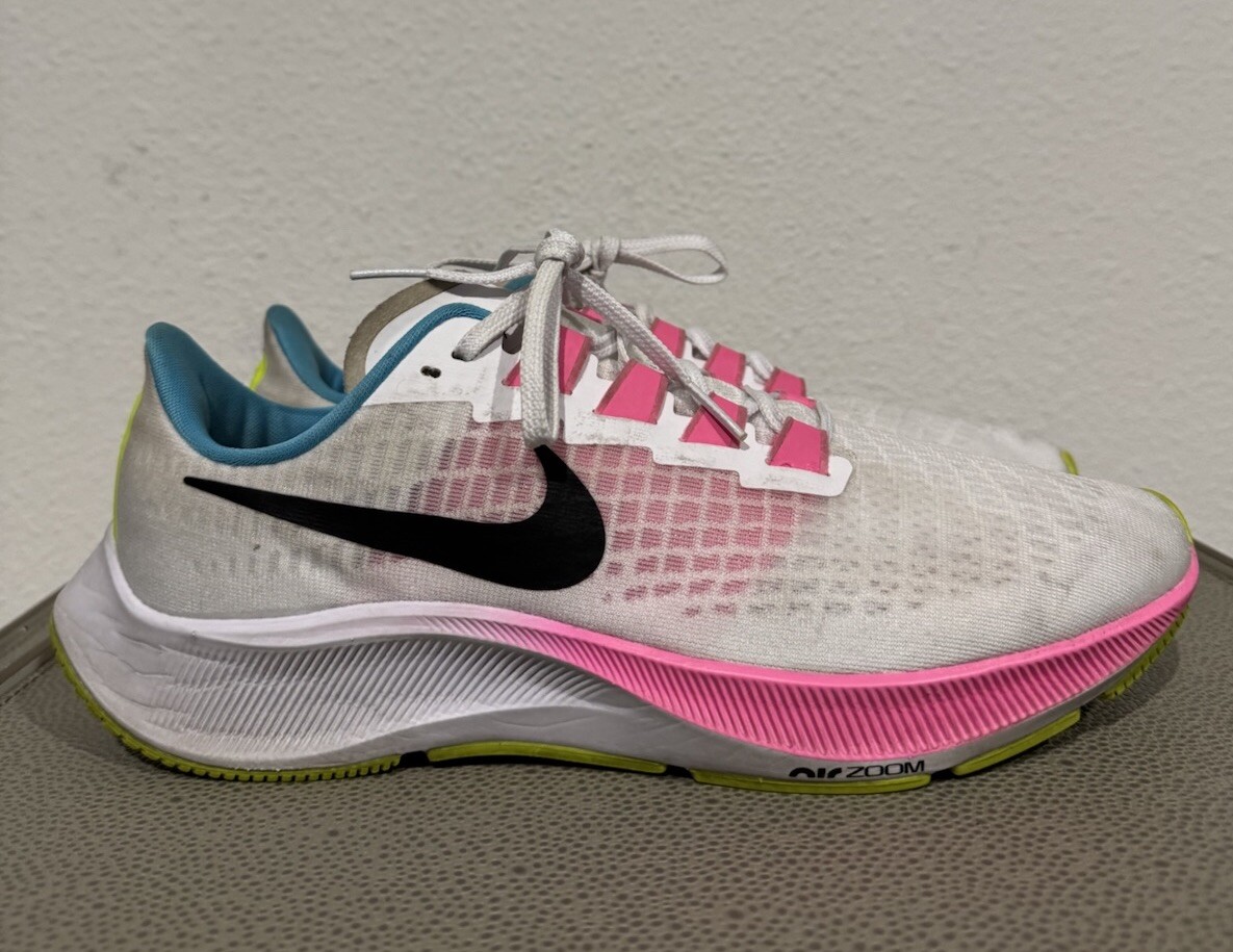 Nike Air Zoom Pegasus 37 Shoes Womens 11 White Pink Running Sneakers  CZ7990-100