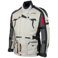 Motorradjacke lang mit Protektoren- Tourenjacke - beige/schwarz