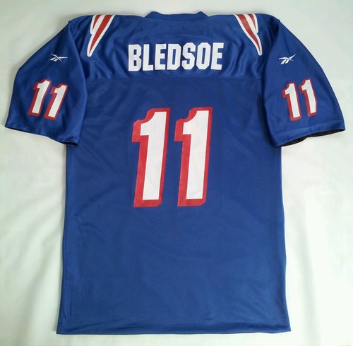 VINTAGE REEBOK NEW ENGLAND PATRIOTS #11 DREW BLEDSOE REVERSIBLE JERSEY SIZE 46 - Picture 3 of 12