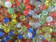 MARBLE BULK LOT 2 POUNDS 5/8" 5 COLOR MIX CATS EYE MARBLES