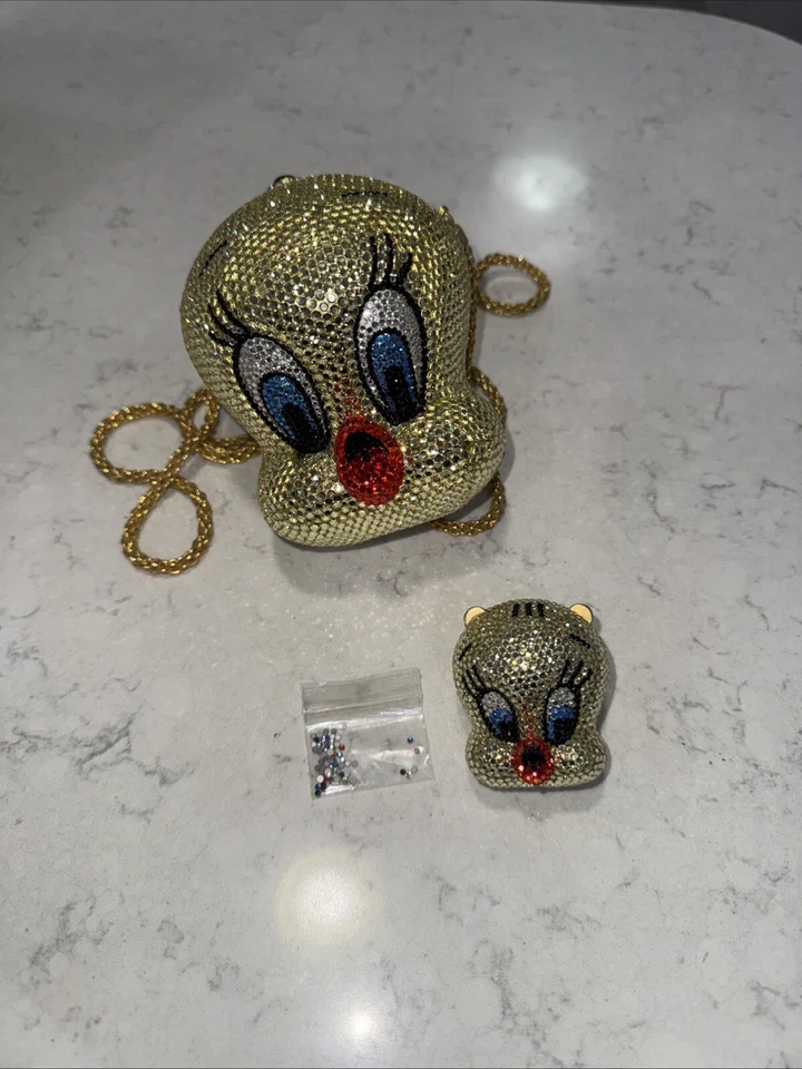 KATHRINE BAUMANN TWEETY BIRD MINAUDIERE SHOULDER BAG Swarovski Crystal Purse Foto 2 de 4