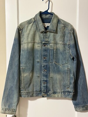 CK denim vintage washed distressed jacket men large