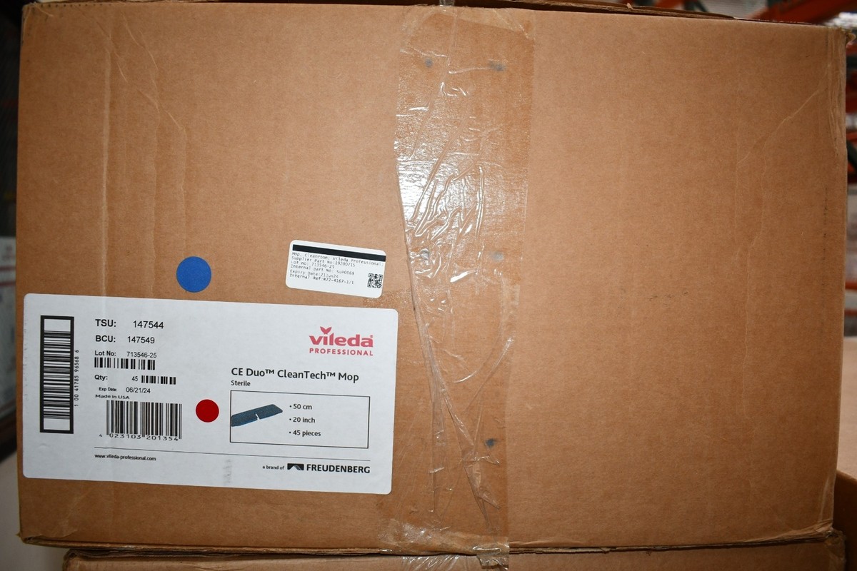 Case of 45 NEW Vileda Professional 147544 CleanTech Duo Microfiber