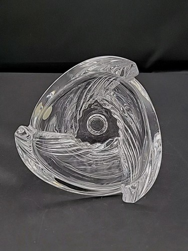 Rosenthal Clear Cut Crystal Twisted Triangular Exhaultation Bowl 4" Germany - Picture 10 of 15