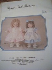 Byron Doll Dress pattern size 15.5." vintage style with 2 pinnafores