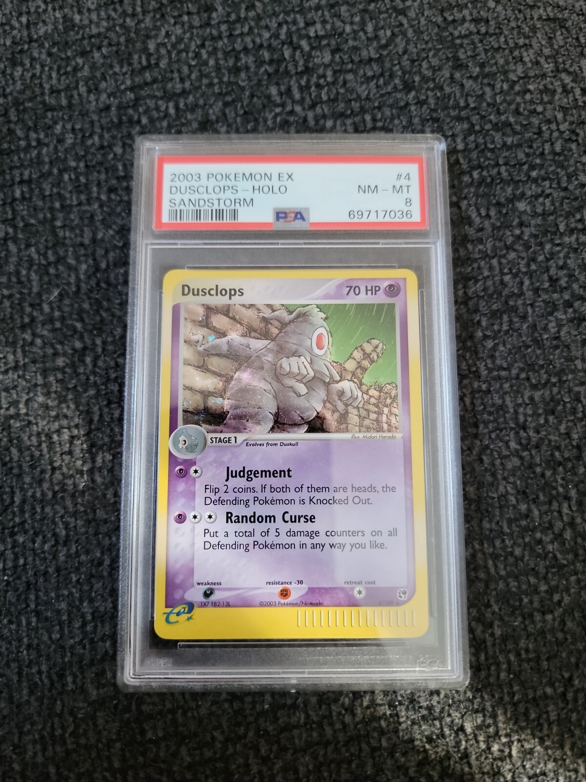 Pokémon EX Sandstorm Holo Finish Dusclops eReader 4/100 - PSA 8! PK485