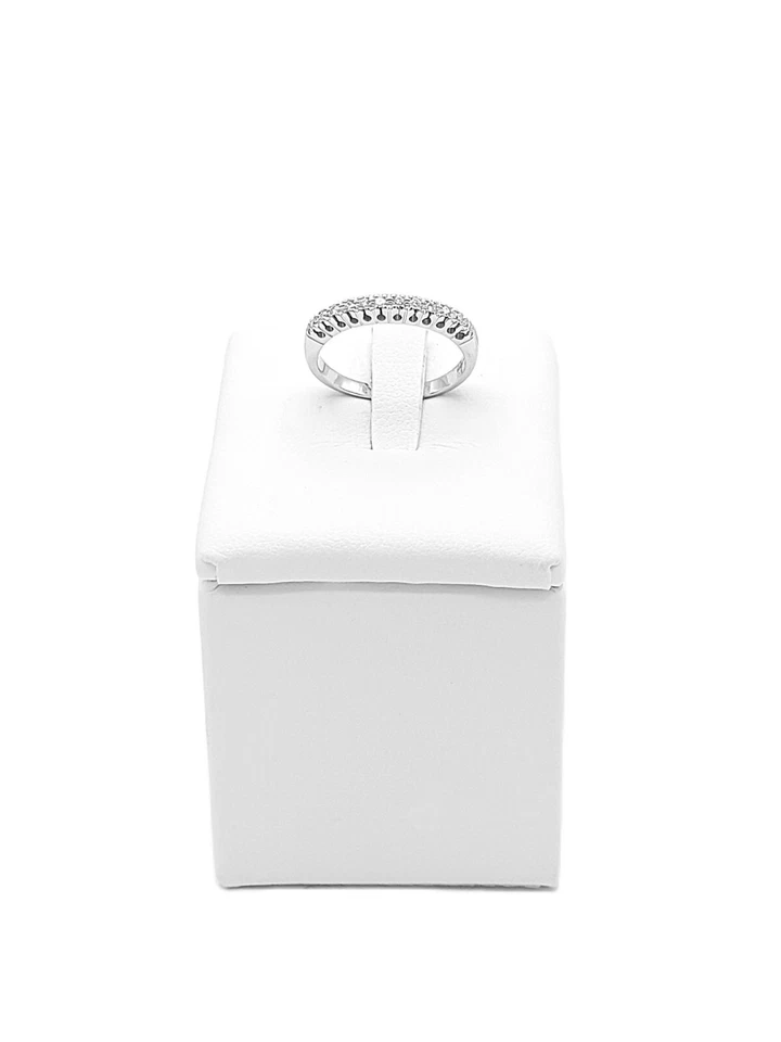 Anello da donna, Giorgio Visconti, realizzato in oro bianco 18 kt con diamanti. - Immagine 4 di 4