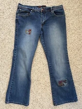 Crest Jeans Women's Size 15/16 Embroidered Flare Leg Denim