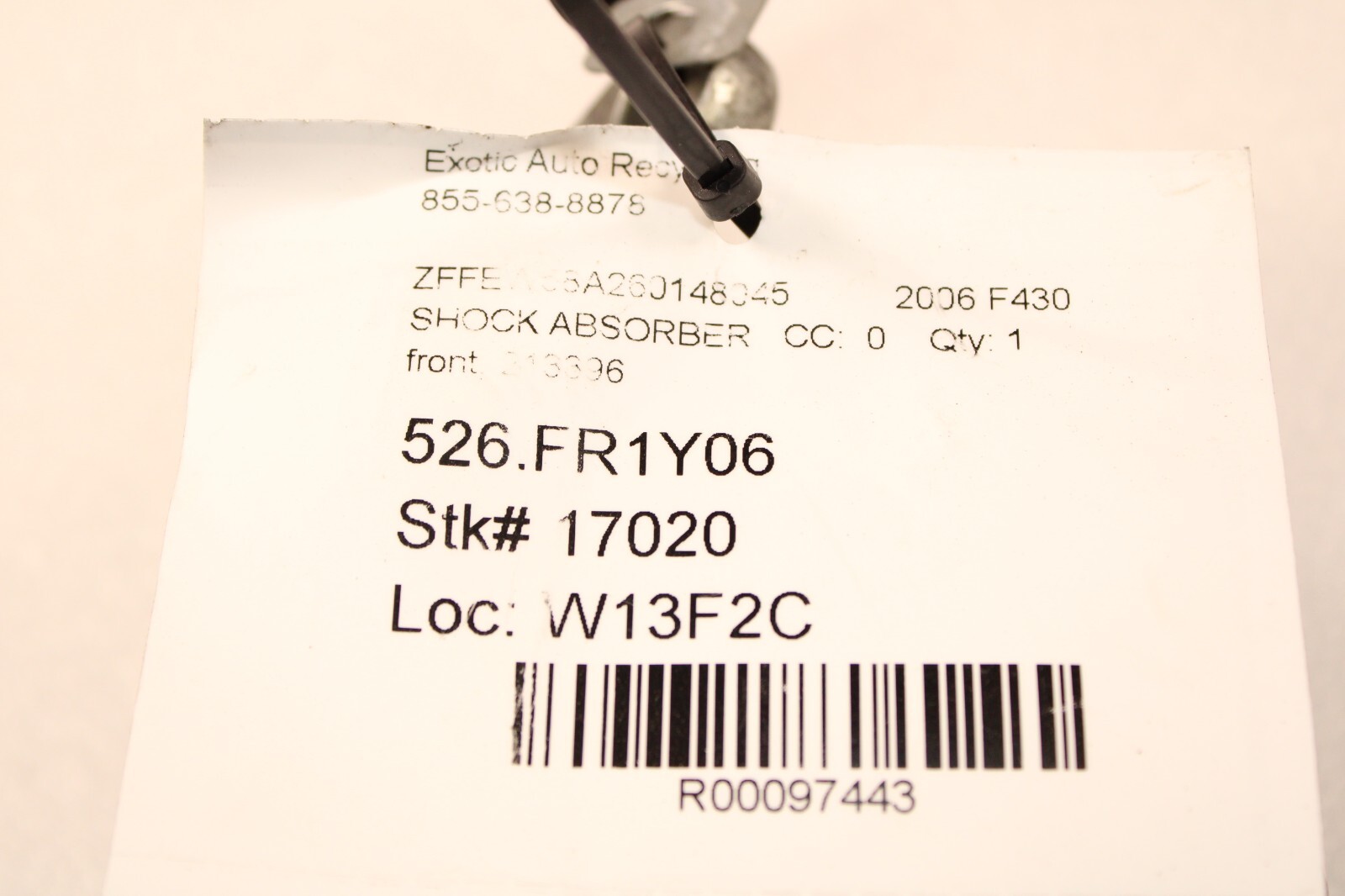 Ferrari F430, Coupe, Spider, Front Shock Absorber, Used, P/N 213396