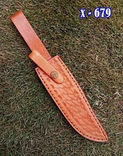 Custom Handmade Fixed blade Engraved Leather Sheath / Holster / Bowie Knife