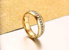 Edelstahl Verlobungsring Partnerring Trauring Goldring Gold  Ehering Ring 52- 66