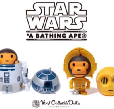 エイプ×スターウォーズコラボC-3PO＆R2-D2フィギュア2体セット Star Wars A BATHING APE Limited figure R2-D2 C-3PO set of 2