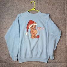Vintage Hanes Christmas Crewneck Sweatshirt Merry Beary 90s Cute Teddy Bear Sz M