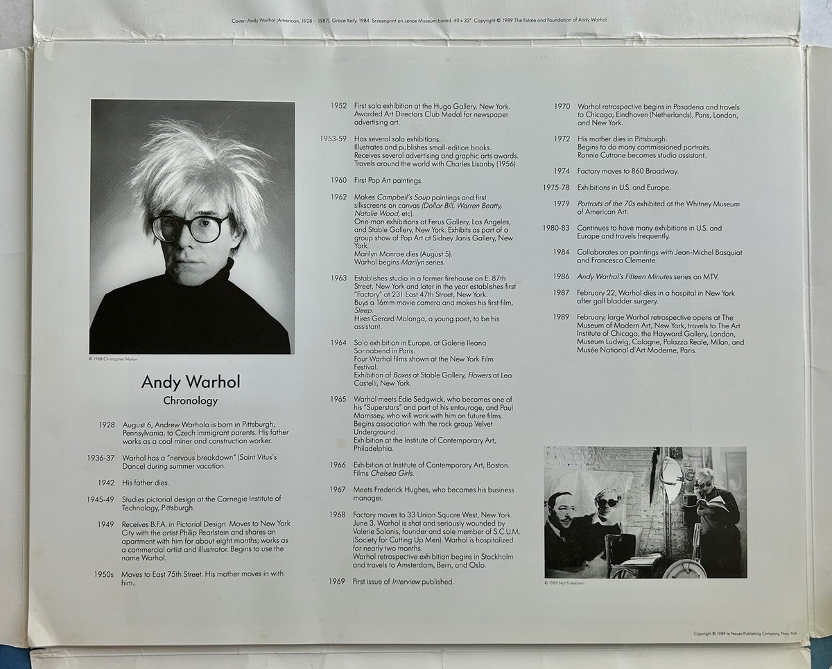 1989 ANDY WARHOL FAMILIAR FACEs 6 PRINT SET In PORTFOLIO