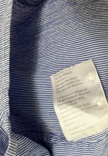 JOSEPH mens short sleeve striped summer shirt size 44 to fit ~XL Made in Italy - Picture 8 of 8