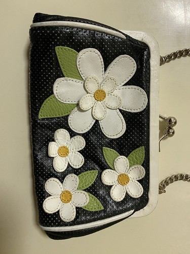 ISABELLA FIORE FLORAL LEATHER CROSSBODY CLUTCH PURSE - Picture 7 of 12